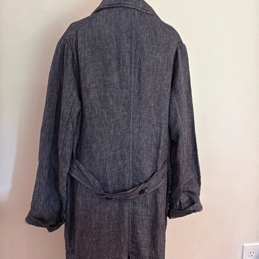 Sundance M Duster Jacket lightweight Chambray Floral lined Denim Jacket VGUC - Picture 5 of 10